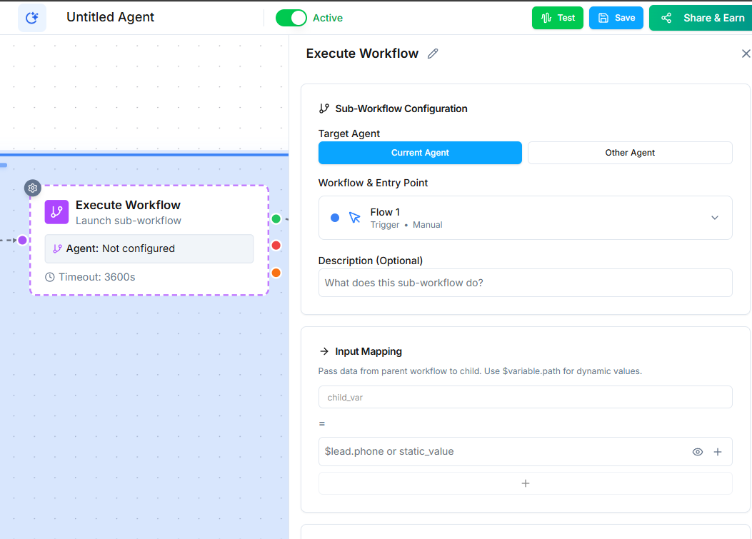 Execute Workflow Node